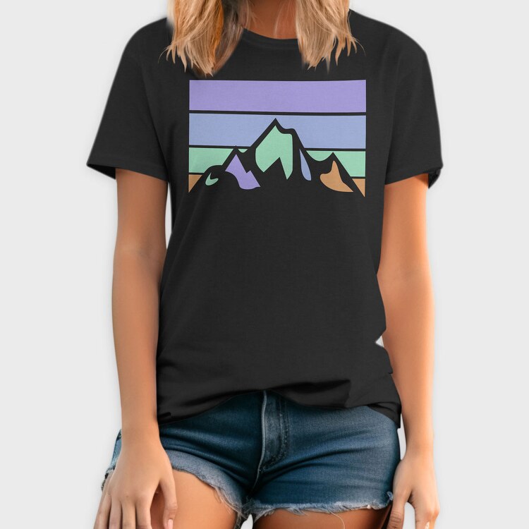 Mountain Retro Sunset, Tricou Barbati (Unisex)