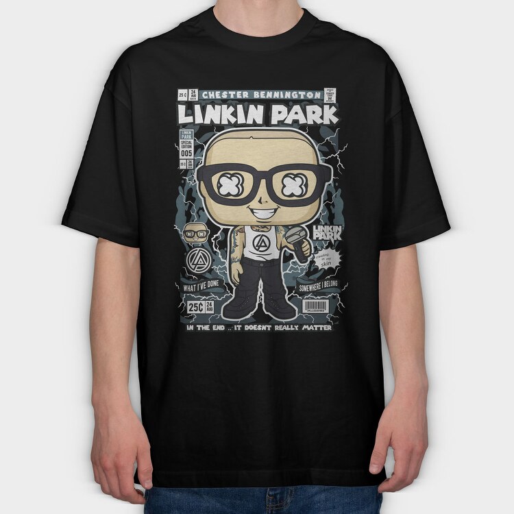 Chester Bennington, Tricou Oversize Barbati (Unisex)