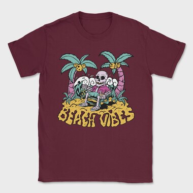 Beach Vibes Skeleton, Tricou Barbati (Unisex)