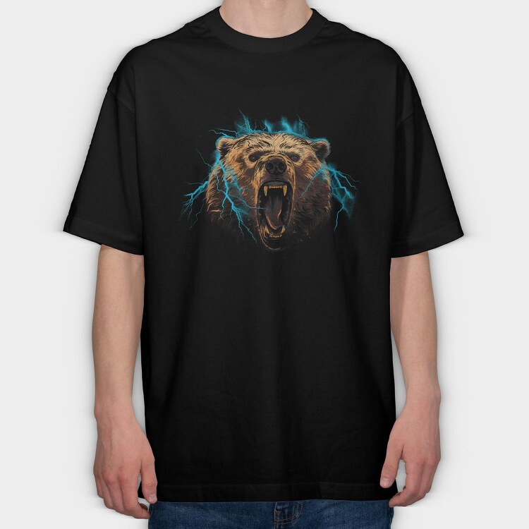 Bear Bolt, Tricou Oversize Barbati (Unisex)