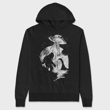 Bigfoot Ufo Monster, Hanorac Oversize Barbati (Unisex)