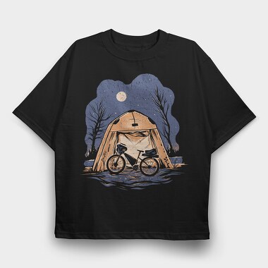 Bike Packing Camping, Tricou Oversize Barbati (Unisex)