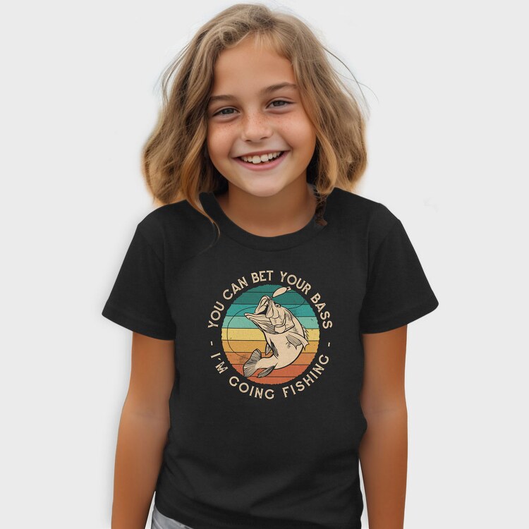 Retro Bass Fishing Quote, Tricou Copii