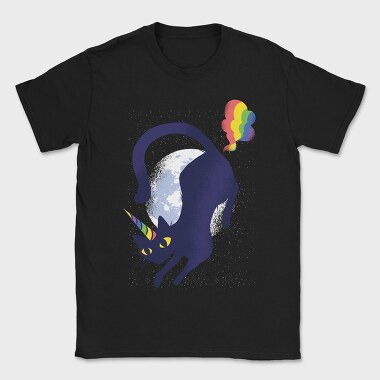 Black Cat Unicorn, Tricou Barbati (Unisex)