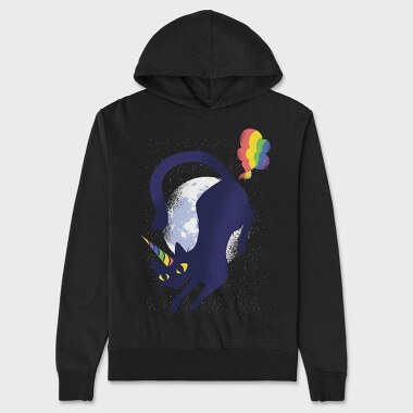 Black Cat Unicorn, Hanorac Oversize Barbati (Unisex)
