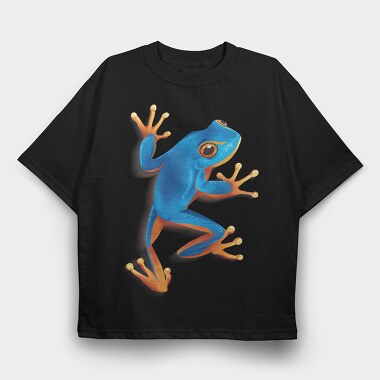 Blue Frog Realistic, Tricou Oversize Barbati (Unisex)