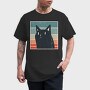 Retro Black Cat, Tricou Barbati (Unisex)