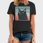 Retro Black Cat, Tricou Barbati (Unisex)