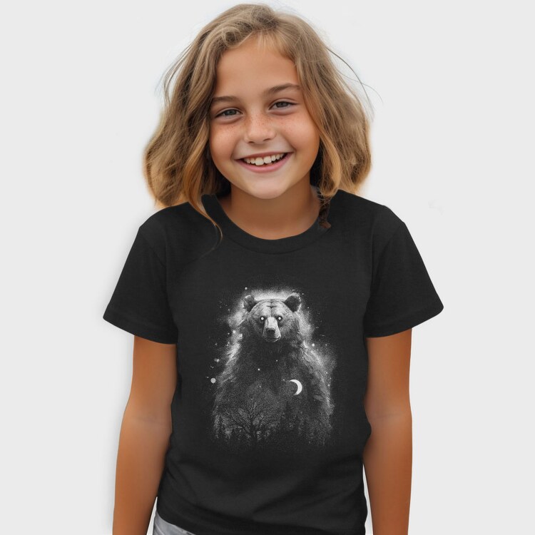 Mystic Bear Monochrome, Tricou Copii