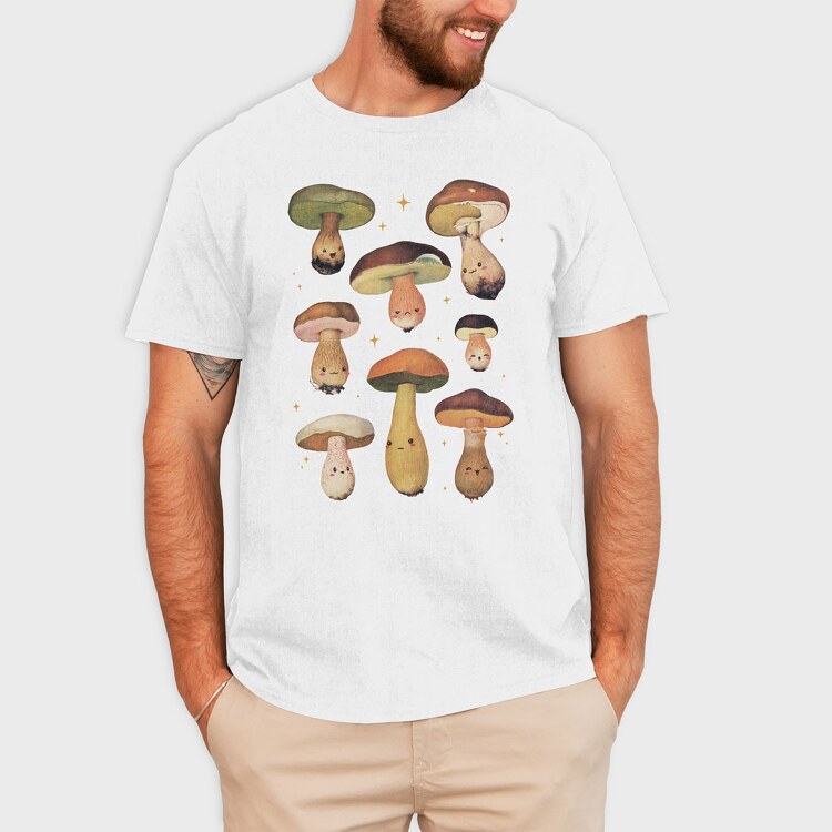 Poster Mushrooms, Tricou Barbati (Unisex)
