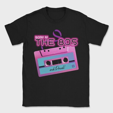 Born in the 80 S Pink Cassette, Tricou Barbati (Unisex)