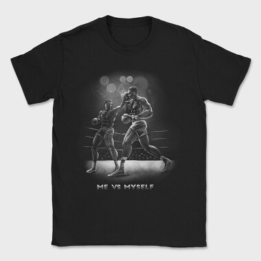 Boxing Monochrome Fighter, Tricou Barbati (Unisex)