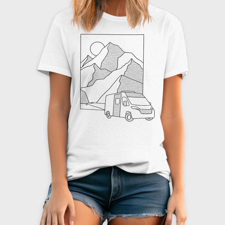 Mountain Van Monochrome, Tricou Barbati (Unisex)