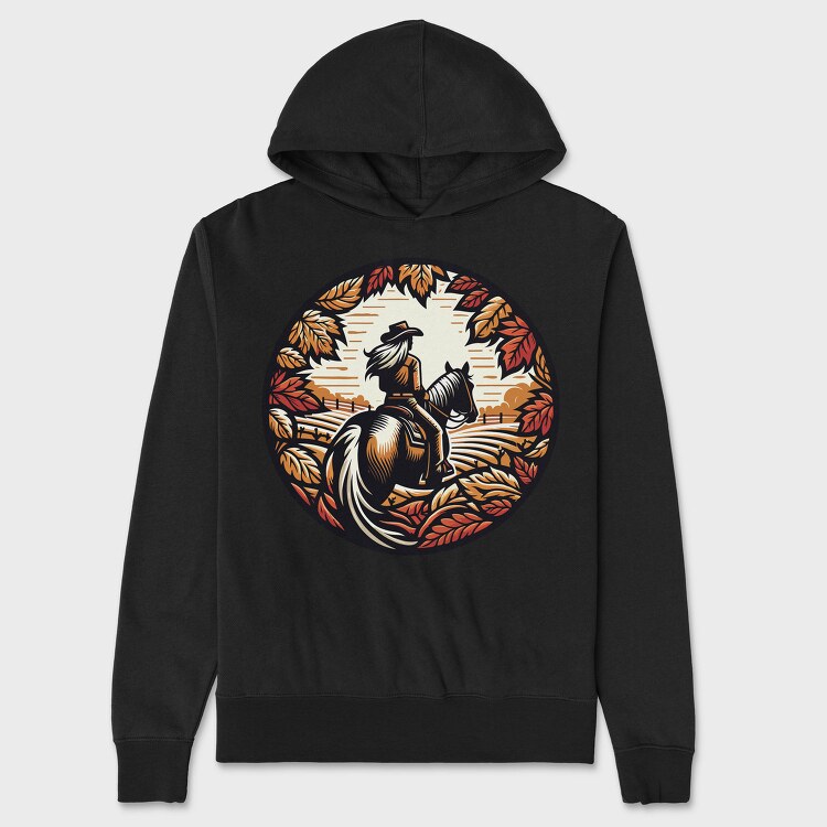 Autumn Cowgirl, Hanorac Oversize Barbati (Unisex)
