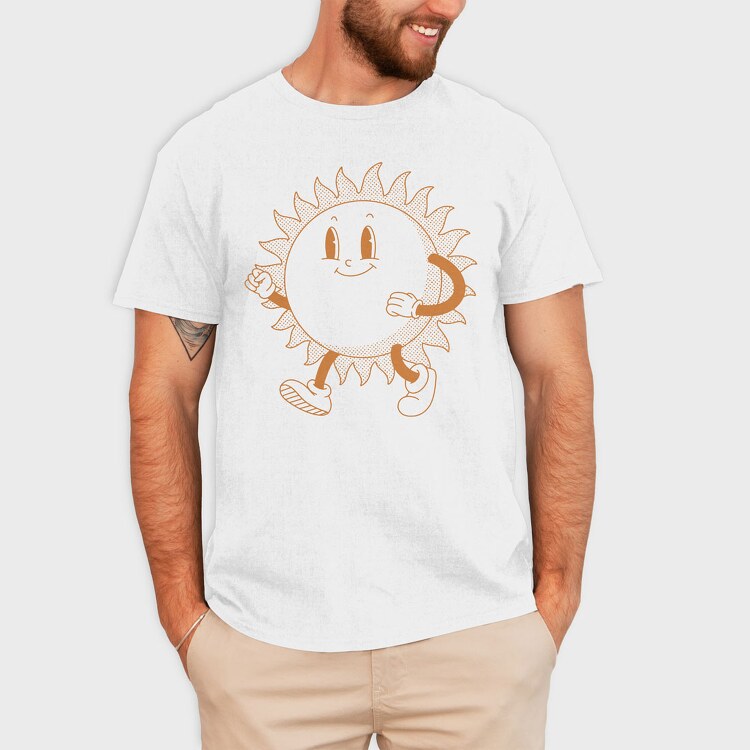 Retro Cartoon Sun, Tricou Barbati (Unisex)