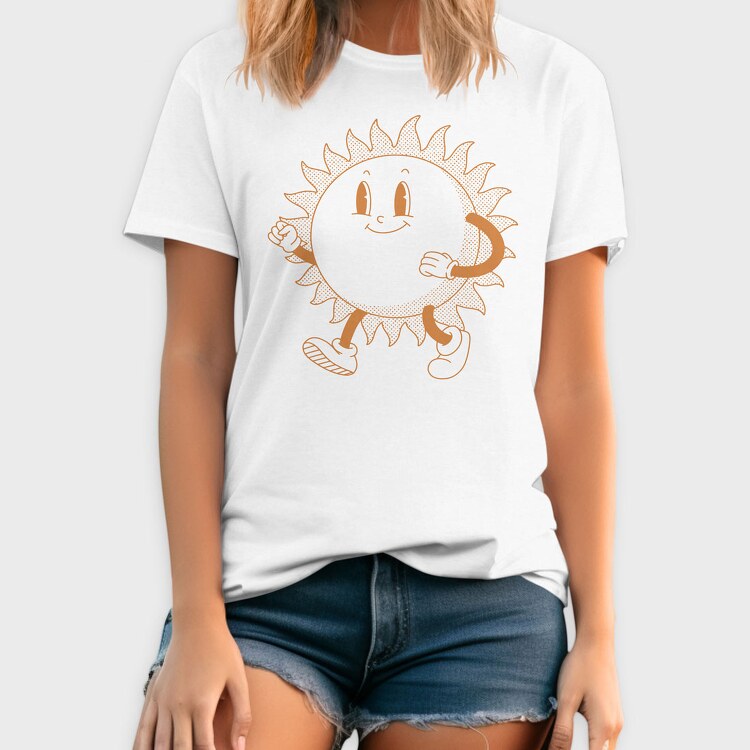 Retro Cartoon Sun, Tricou Barbati (Unisex)