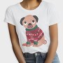 Pug Dog Wearing Uglysweater, Tricou Femei