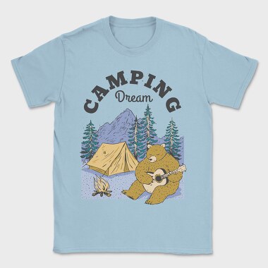 Camping Dream Bear Guitar, Tricou Barbati (Unisex)