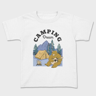 Camping Dream Bear Guitar, Tricou Copii