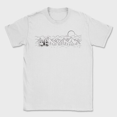 Camping Monochrome, Tricou Barbati (Unisex)