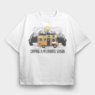 Camping Season, Tricou Oversize Barbati (Unisex)