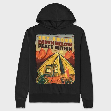 Camping Sky Above, Hanorac Oversize Barbati (Unisex)