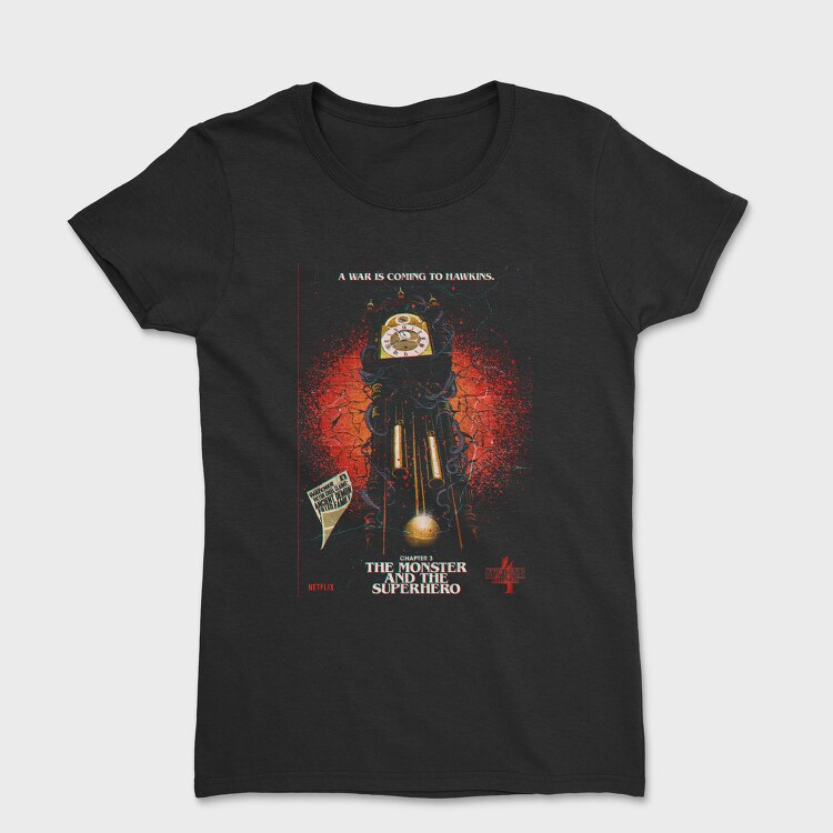 Stranger Things Clock Illustration, Tricou Femei