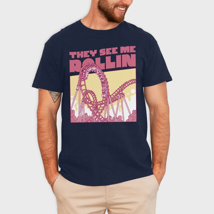 Rollercoaster, Tricou Barbati (Unisex)