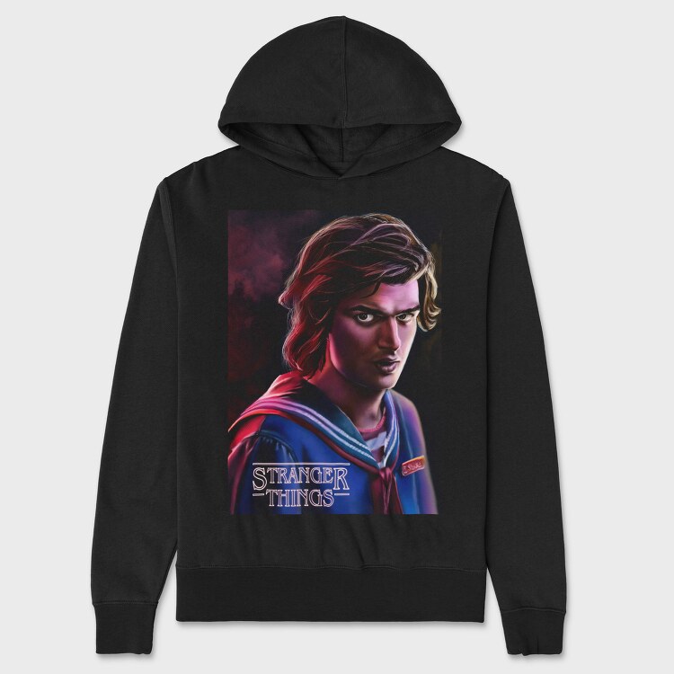 Stranger Halftone Portrait, Hanorac Oversize Barbati (Unisex)