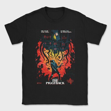 Piggyback Chopper Flames, Tricou Barbati (Unisex)