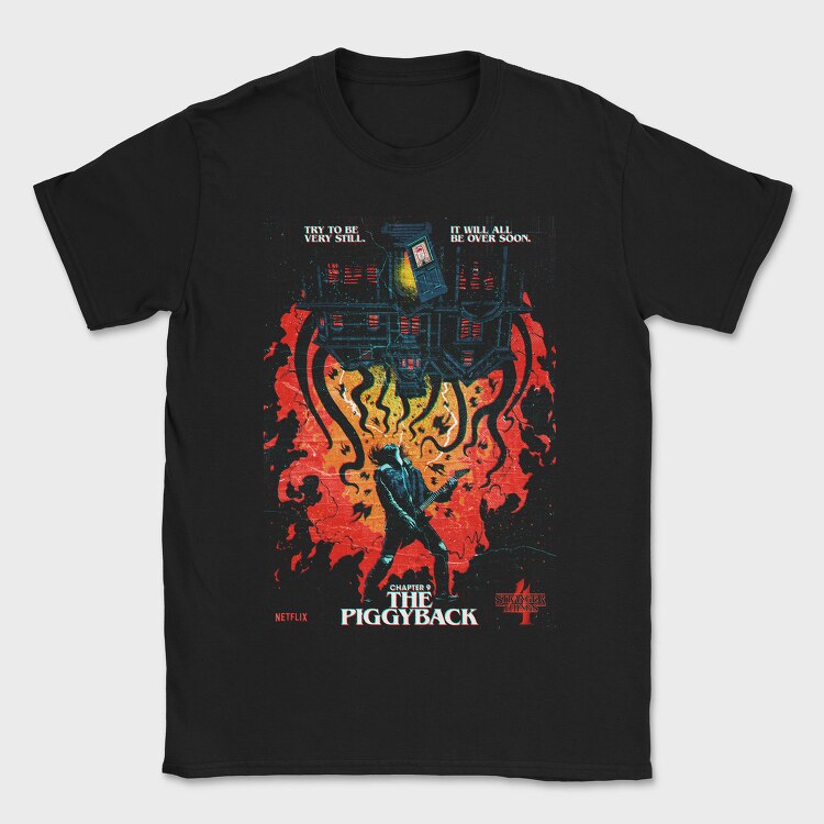Piggyback Chopper Flames, Tricou Barbati (Unisex)