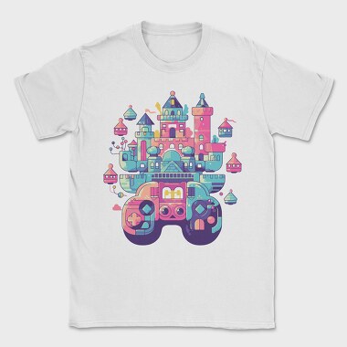 Castle Made Up With Gaming Controllers, Tricou Barbati (Unisex)