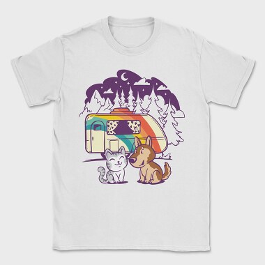 Cat and Dog Caravan, Tricou Barbati (Unisex)