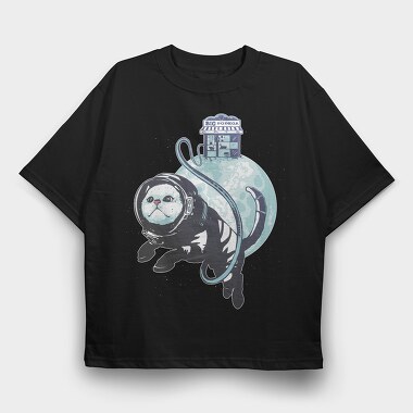 Cat Astronaut Bodega, Tricou Oversize Barbati (Unisex)