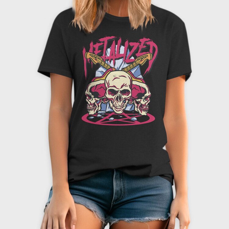 Metalized Skulls Rock, Tricou Barbati (Unisex)