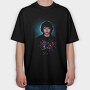 Lights Halftone Santa, Tricou Oversize Barbati (Unisex)