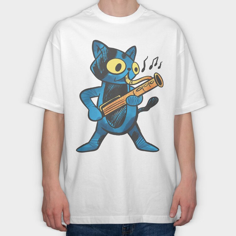 Cat Bassoon, Tricou Oversize Barbati (Unisex)