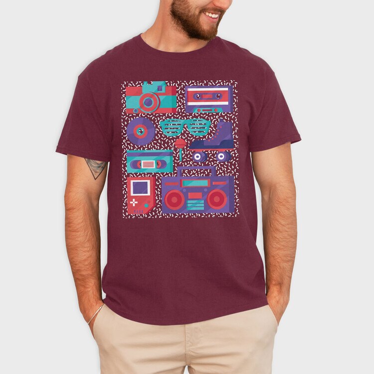 Retro Elements, Tricou Barbati (Unisex)