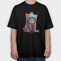 Cat Beanie Cap, Tricou Oversize Barbati (Unisex)