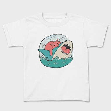 Cat Biting Shark, Tricou Copii