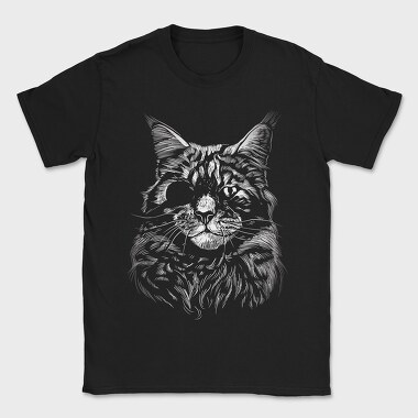 Cat Eyepatch Portrait, Tricou Barbati (Unisex)