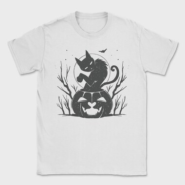 Cat Halloween Monochrome, Tricou Barbati (Unisex)