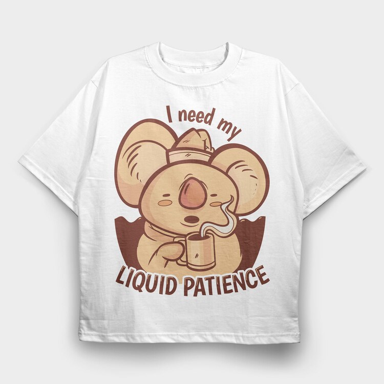 Awesome Liquid Patience Koala, Tricou Oversize Barbati (Unisex)