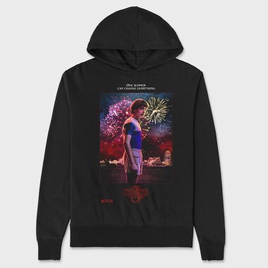 Fireworks Halftone Stranger, Hanorac Oversize Barbati (Unisex)