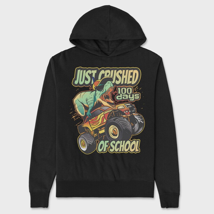 Awesome T Rex Monster Truck Dino School, Hanorac Oversize Barbati (Unisex)
