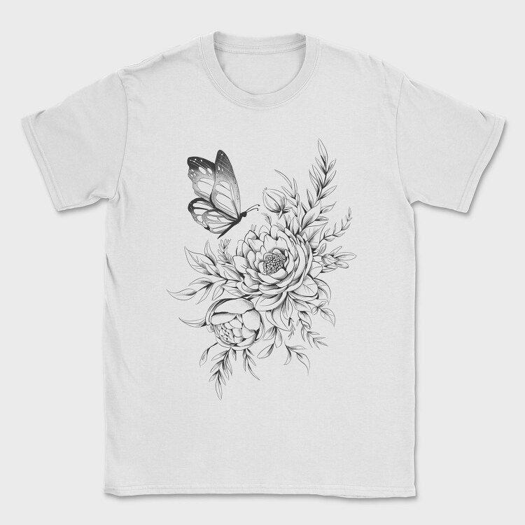Floral Butterfly Tattoo Flowers, Tricou Barbati (Unisex)