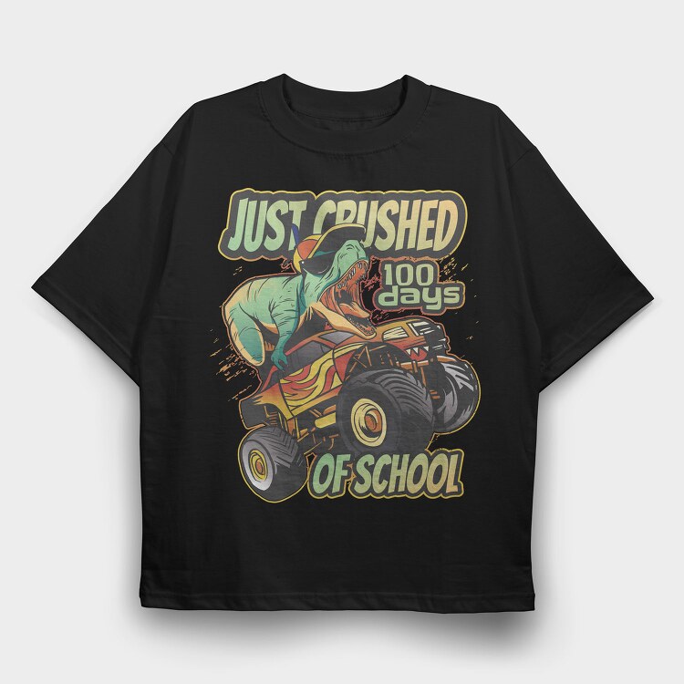 Awesome T Rex Monster Truck Dino School, Tricou Oversize Barbati (Unisex)