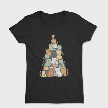 Cat Christmas Tree, Tricou Femei