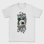 Floral Cat Skull Flowers, Tricou Barbati (Unisex)