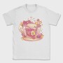 Floral Cup Of Tea Pink Kawaii, Tricou Barbati (Unisex)